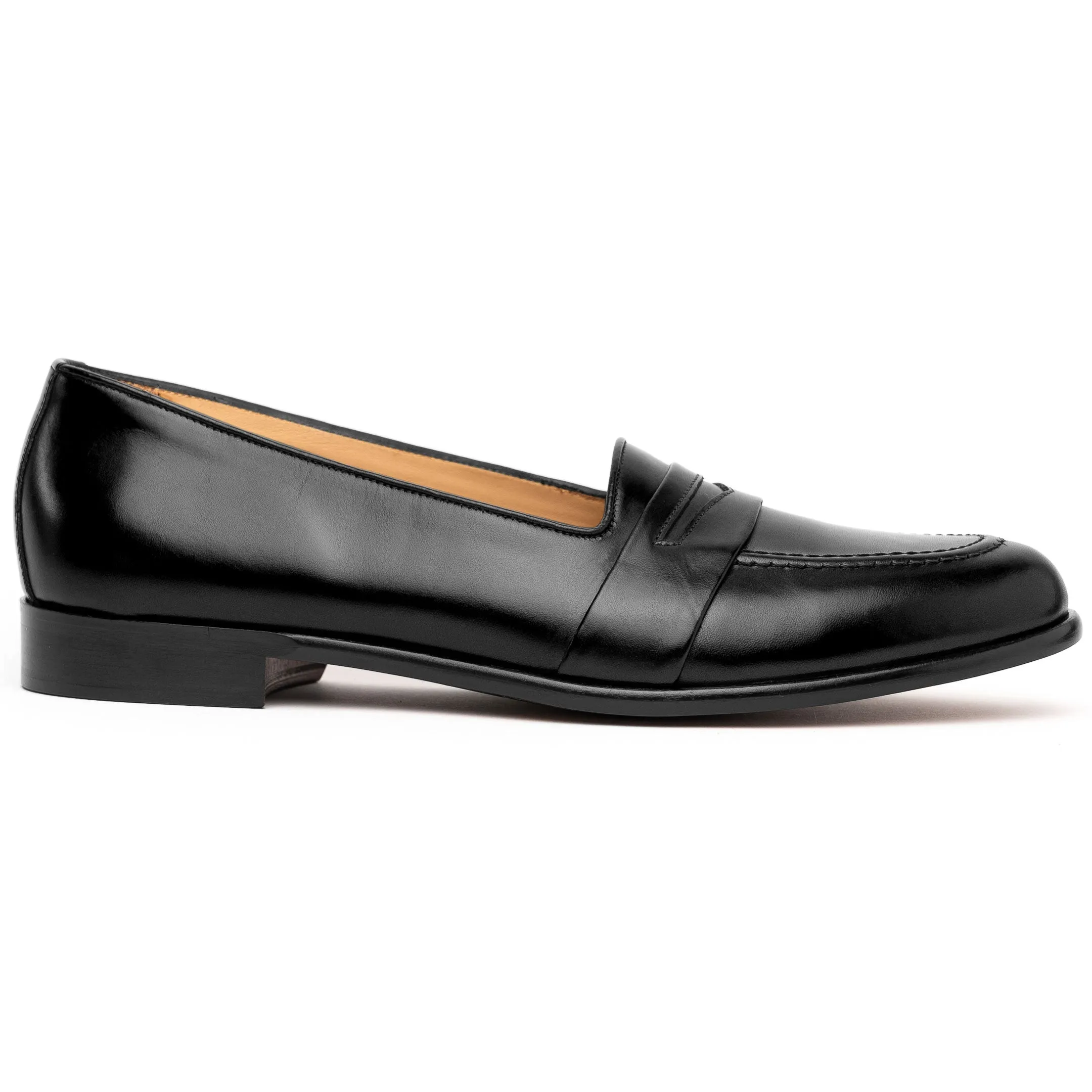 15-203-BLK SAVANNAH Calfskin Penny Loafer, Black