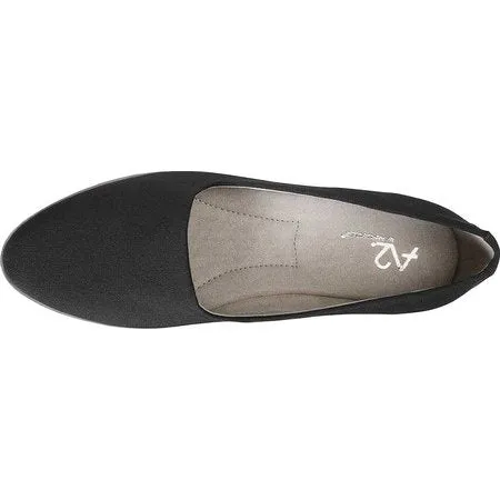 Aerosoles A2 Women's Leverage Shoe Black Fabric Wedge Pumps