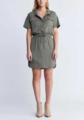 Aisha Women's Short-Sleeve Shirtdress, Khaki - WD0044S