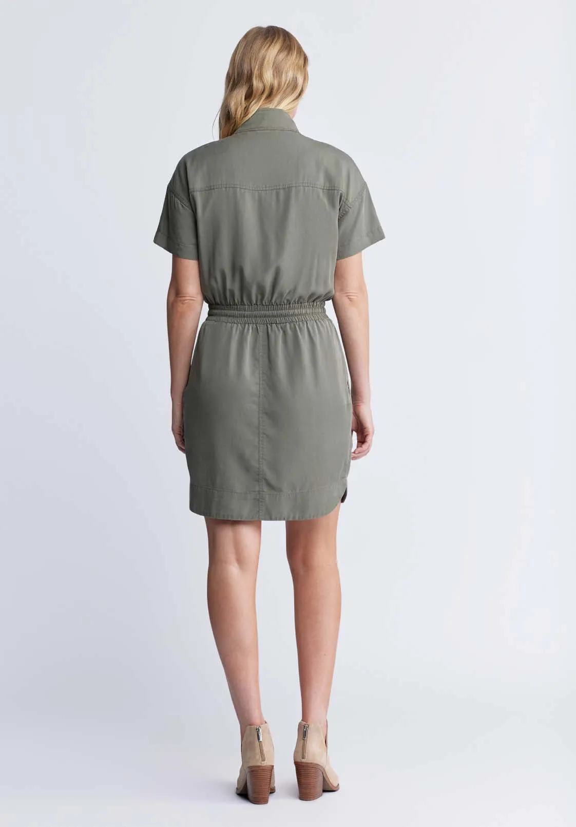 Aisha Women's Short-Sleeve Shirtdress, Khaki - WD0044S