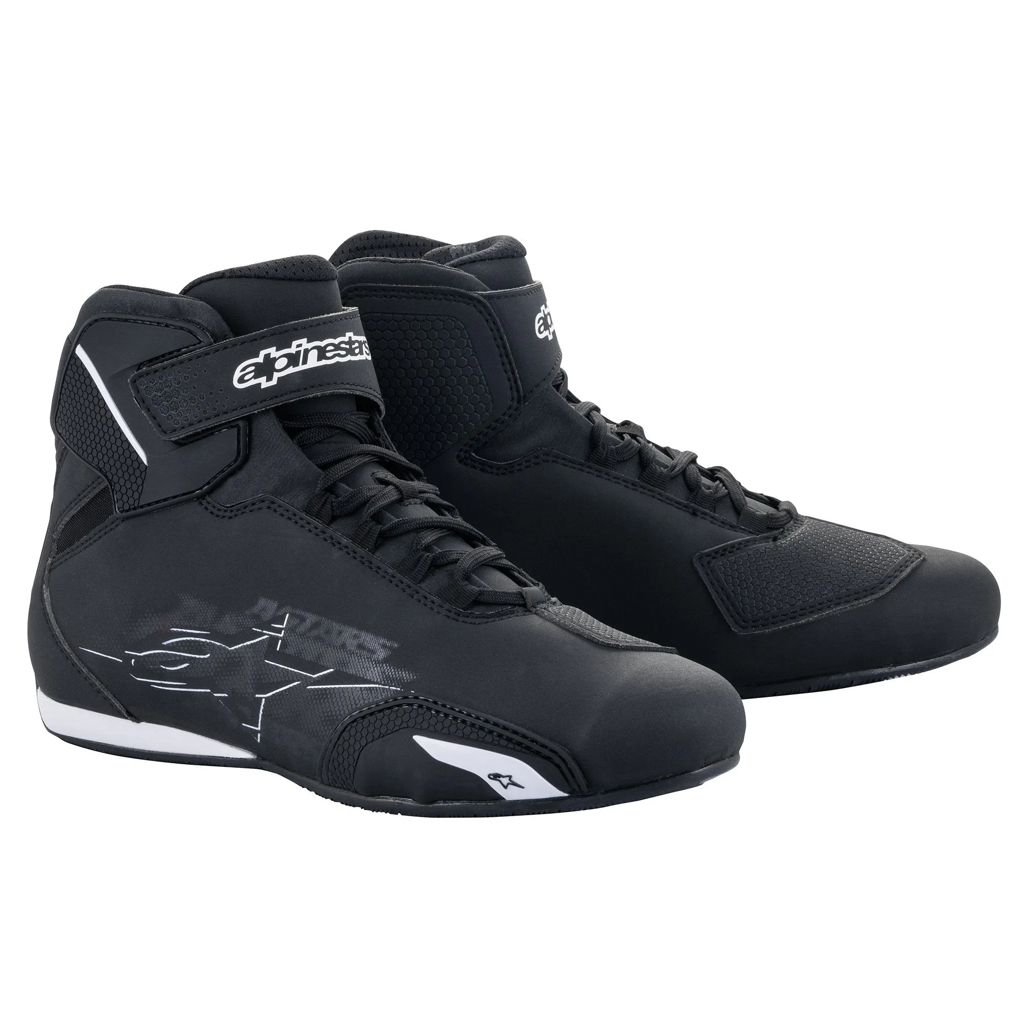 Alpinestars Sektor Riding Motorcycle Shoes Black White