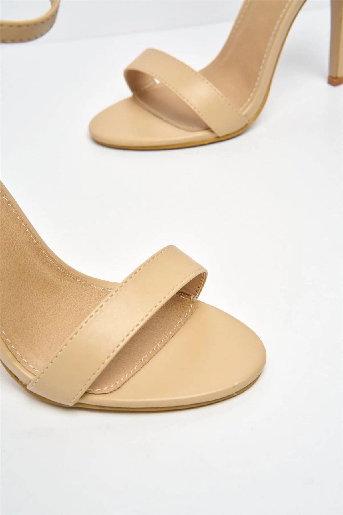 Arron Anklestrap Stilleto Sandal in Nude Matt