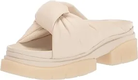 Ash Shilo Talc LT Nude Knotted Slip On Open Lug Sole Slide Mule Platform Sandals