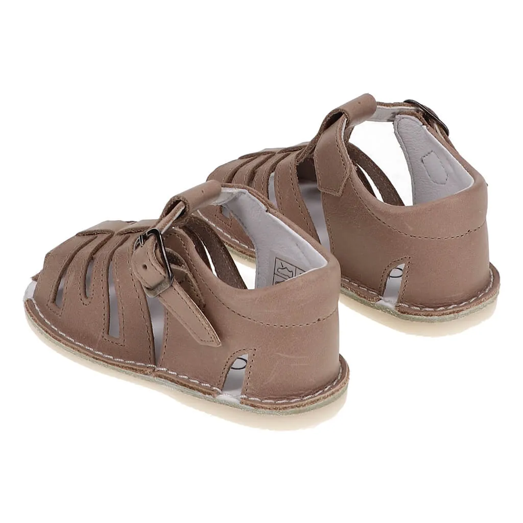 Baby Leather T Strap Sandals with Buckle