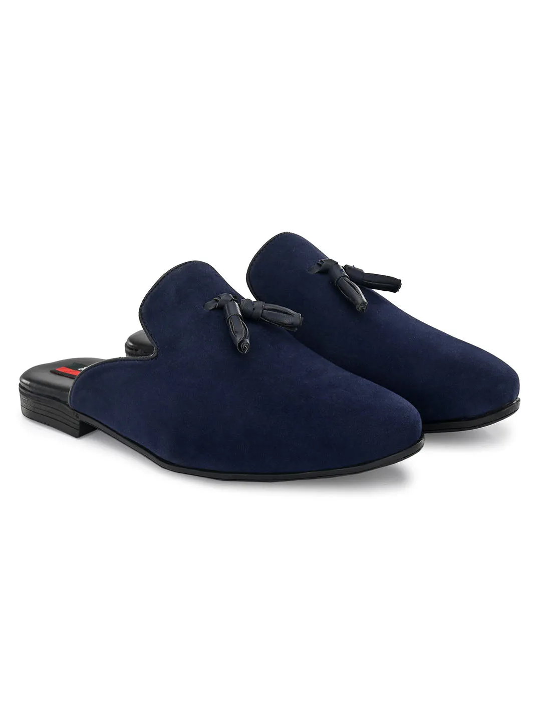 Beau Blue Tassel Mules