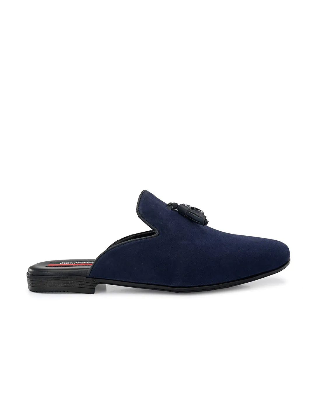 Beau Blue Tassel Mules