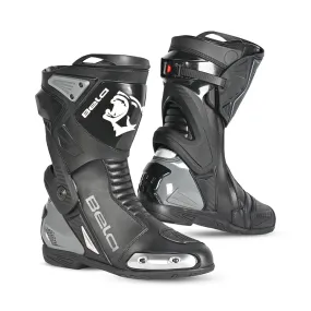 BELA - Turbo Track Racing Motorcycle Boots - Black Dark Grey