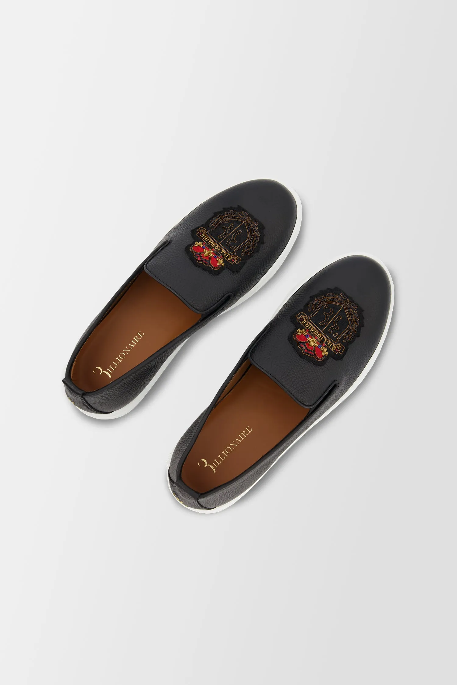 Billionaire Black Slip-Ons