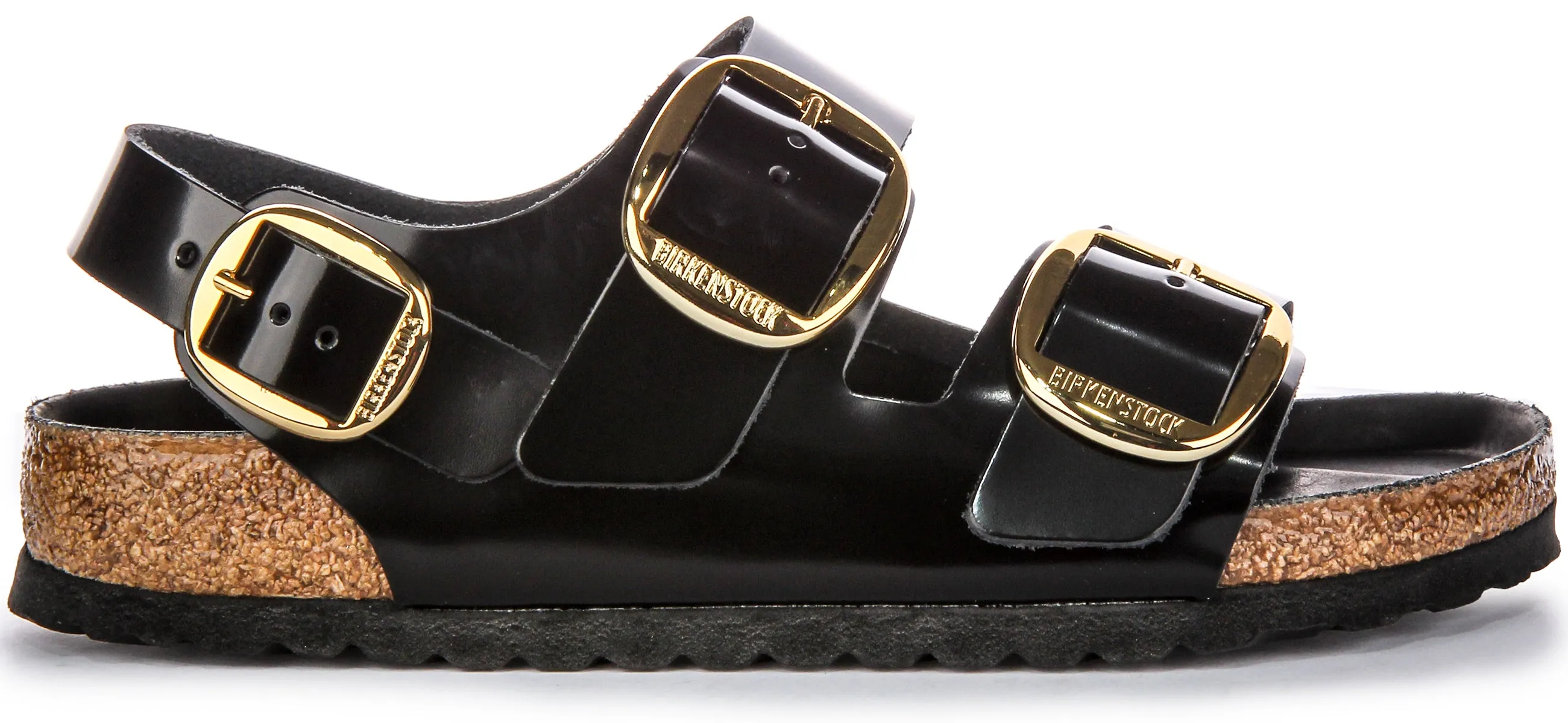 Birkenstock Milano Big Buckle In Black Patent | Regular Fit