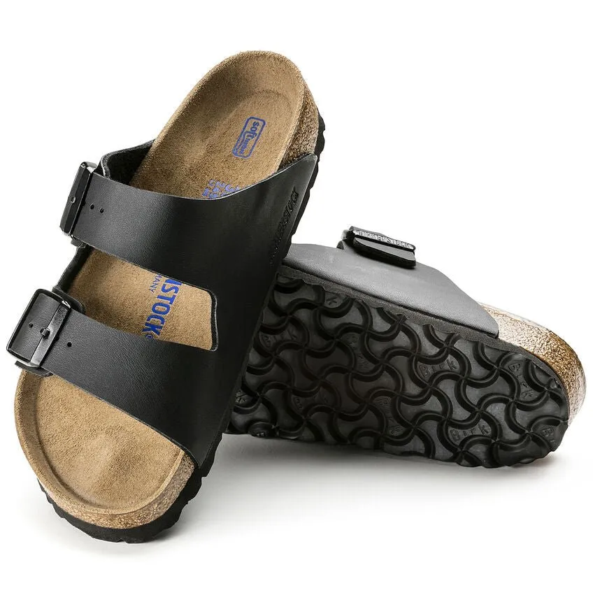 Birkentock Unisex Arizona Soft Footbed - Black Birko-Flor