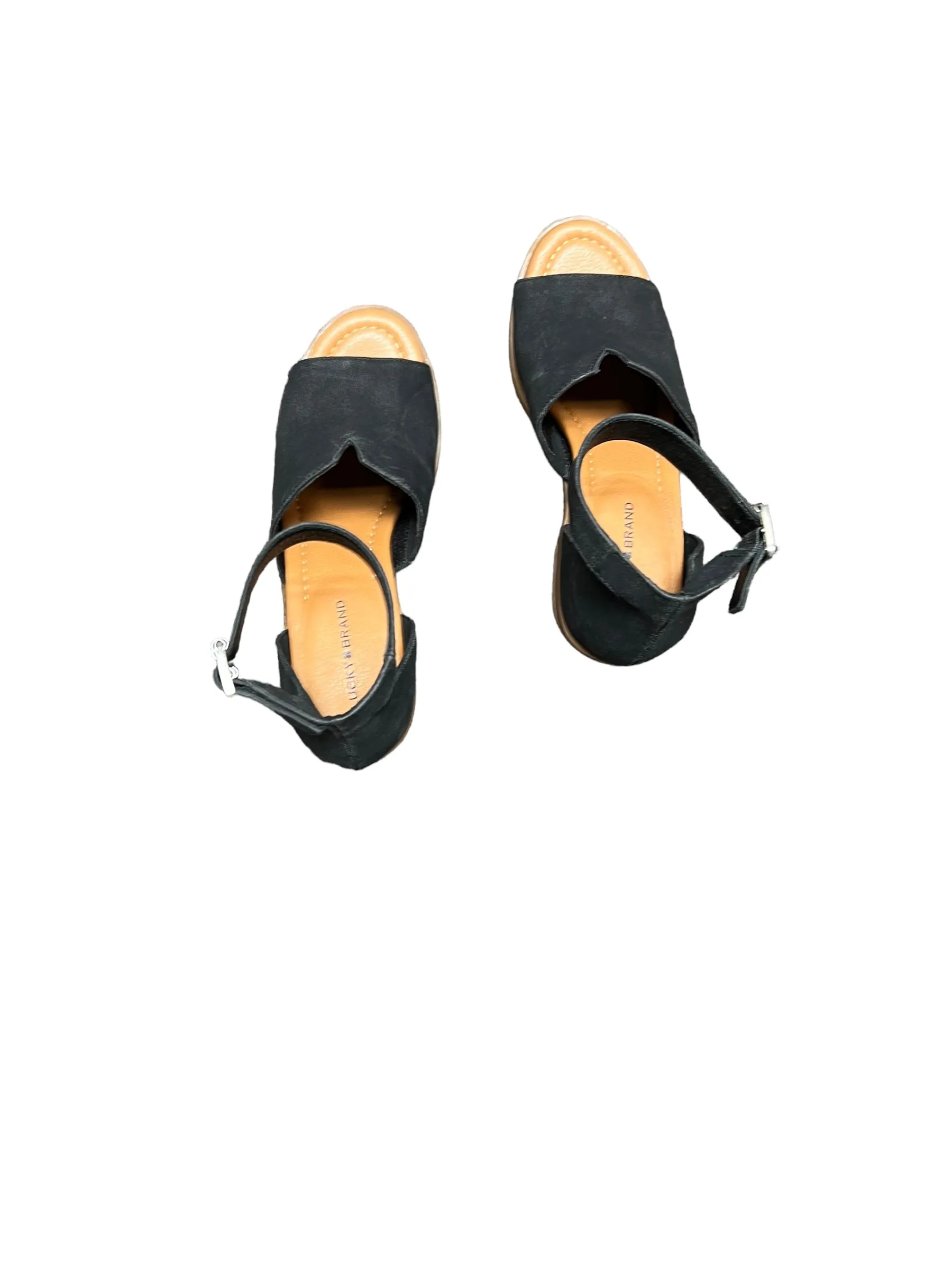 Black Sandals Heels Block Lucky Brand, Size 6.5