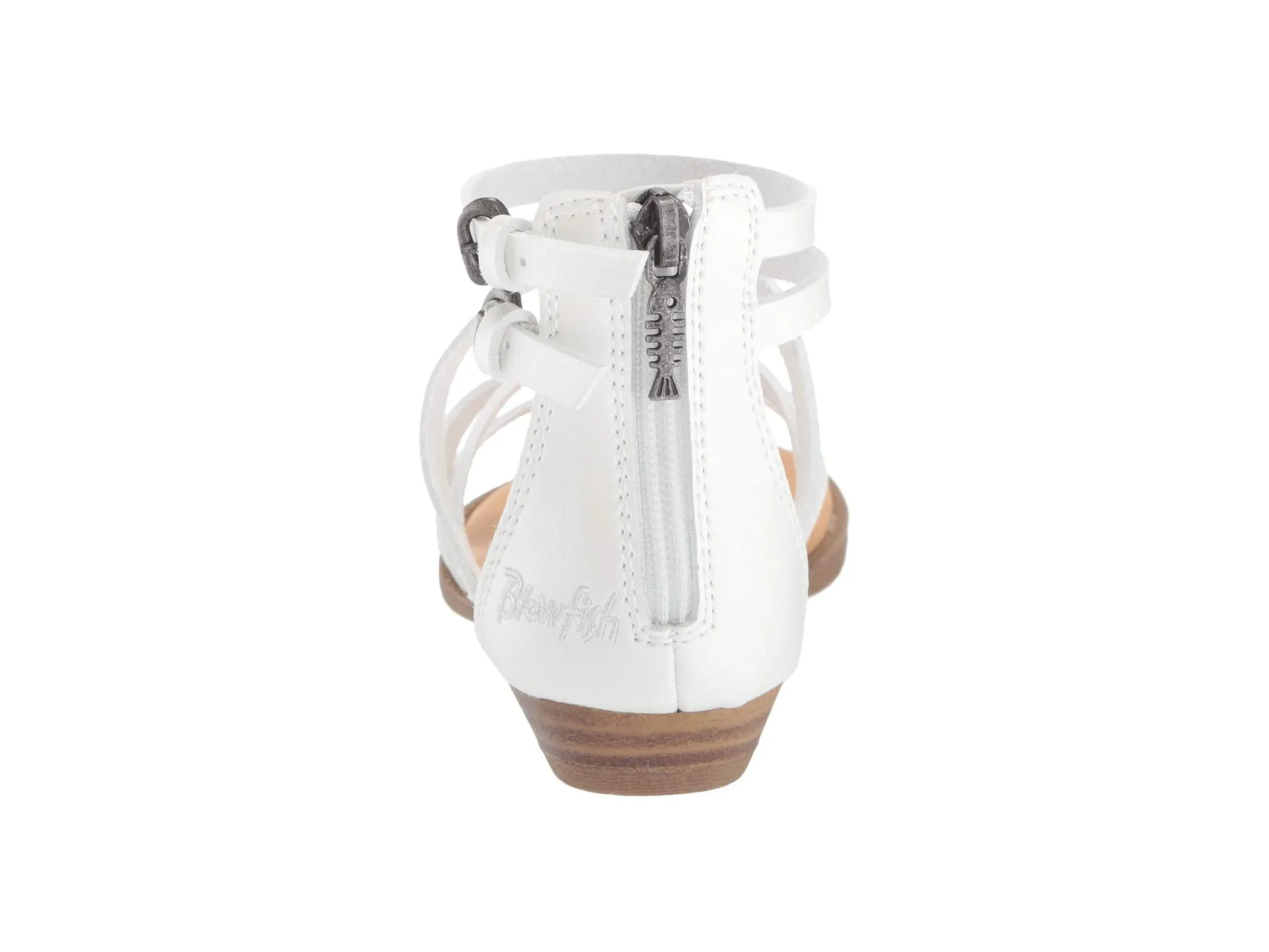 Blowfish Malibu Billa-K Pearl White Dyecut Pu Crisscrossed Straps Sandals