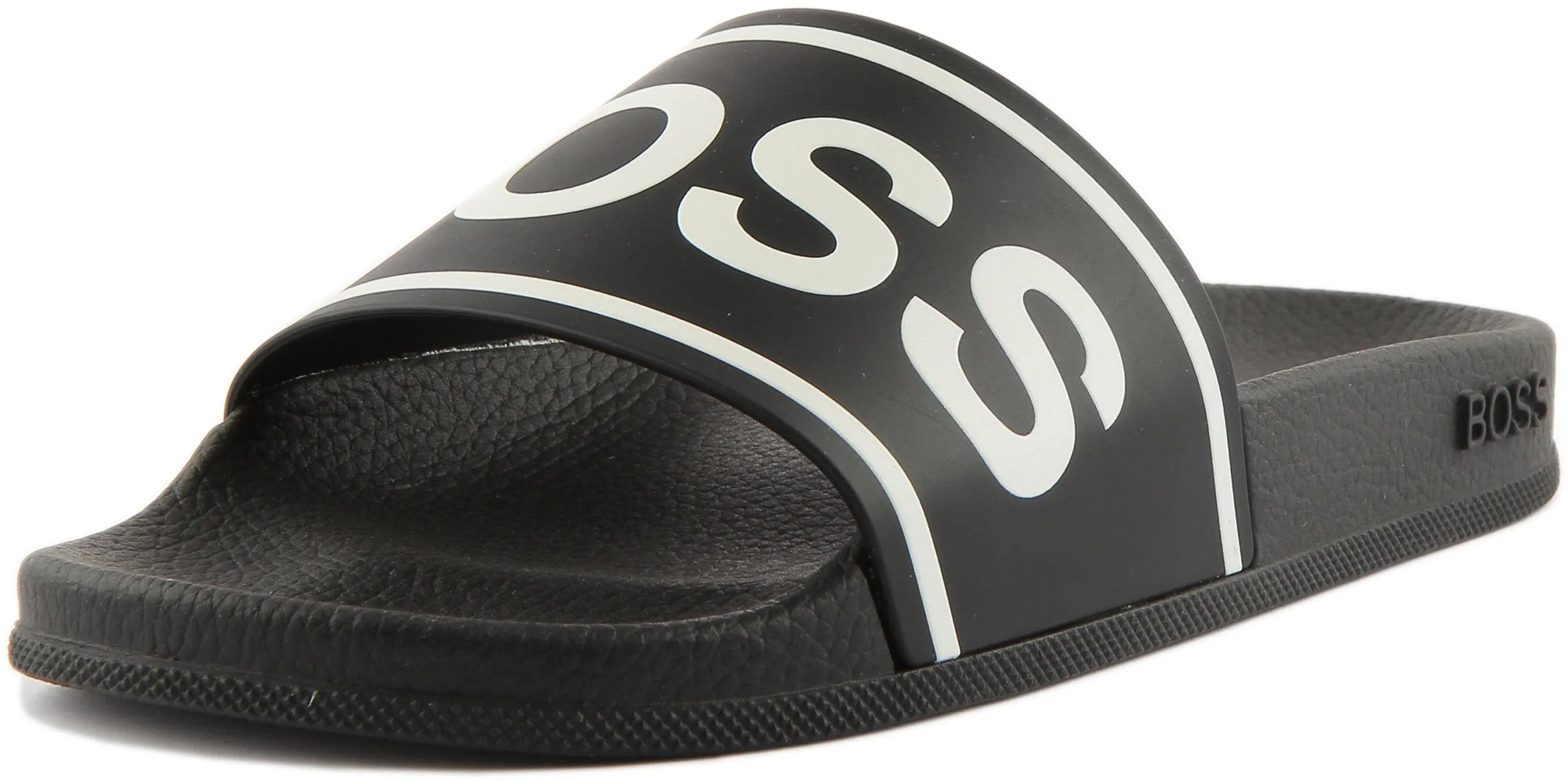 Boss Bay Sliders In Black White For Men