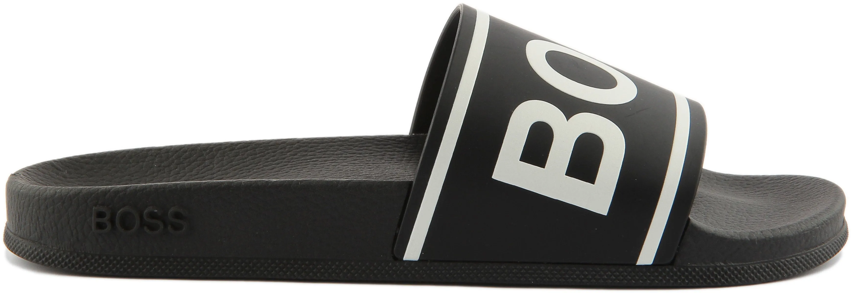 Boss Bay Sliders In Black White For Men