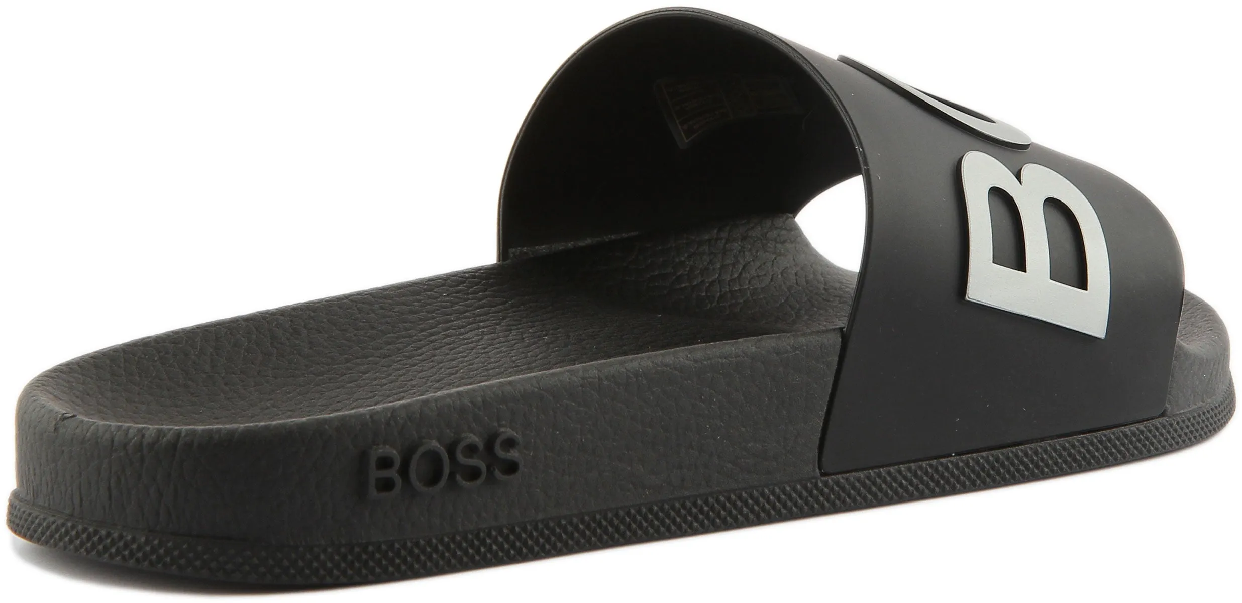 Boss Bay Sliders In Charcoal Grey For Men