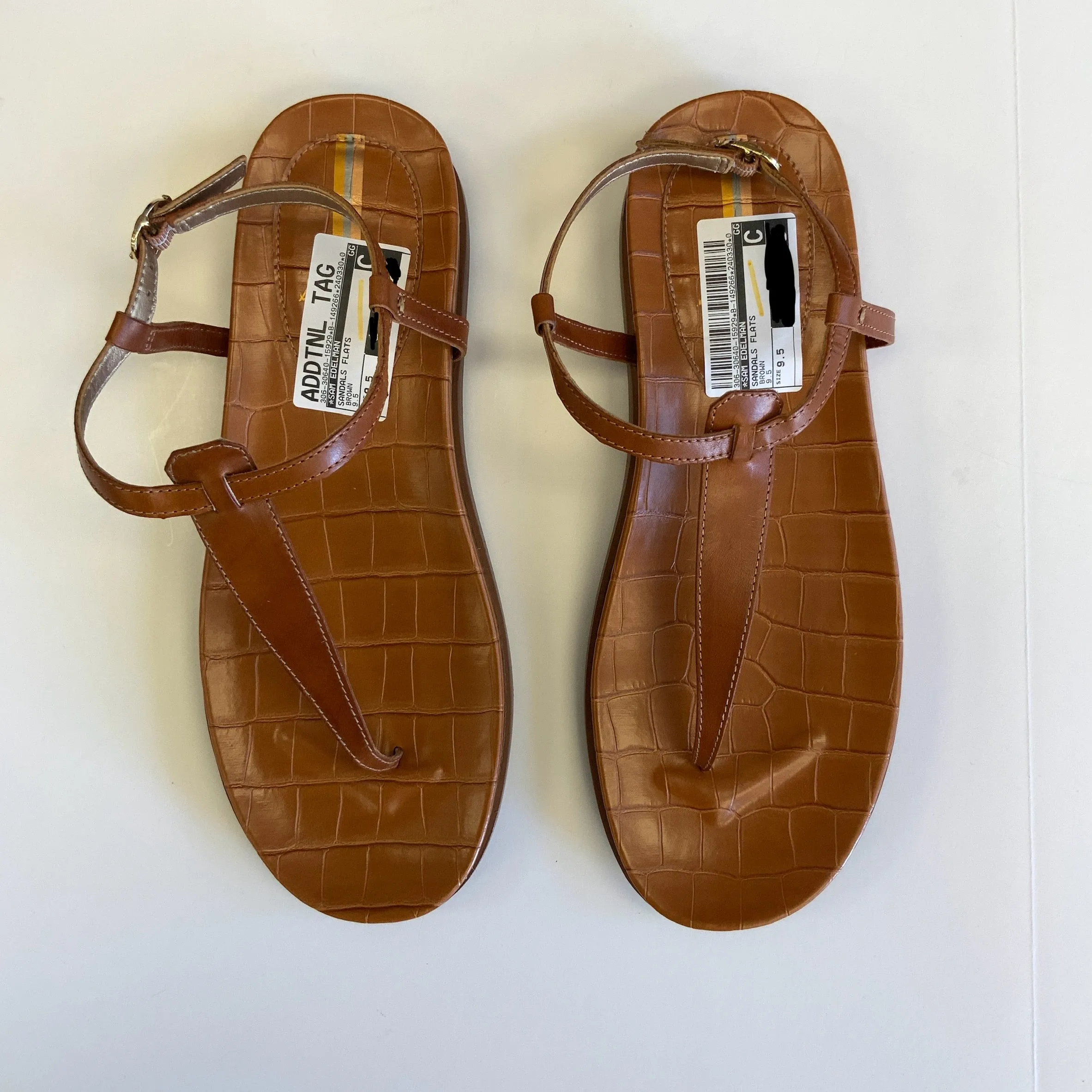 Brown Sandals Flats Sam Edelman, Size 9.5