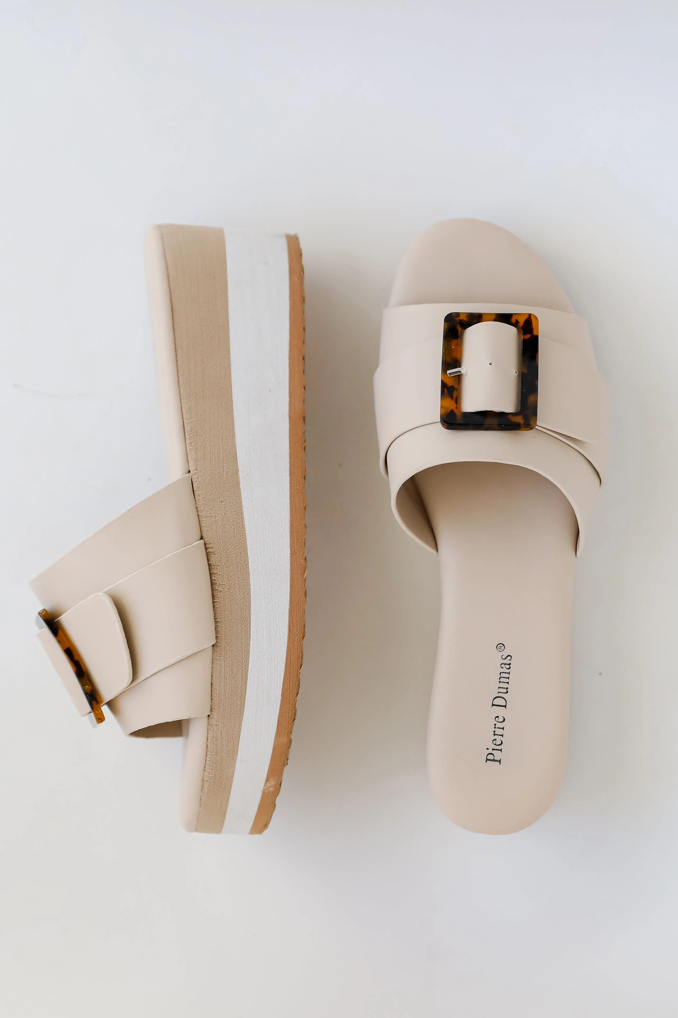 Cabana Ready Nude Platform Slide Sandals