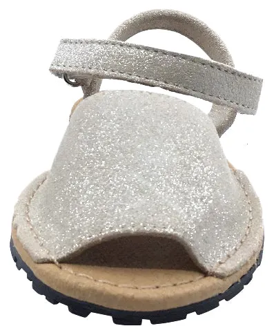 ChildrenChic Girl's Menorquina Sandals, Beige Shimmer