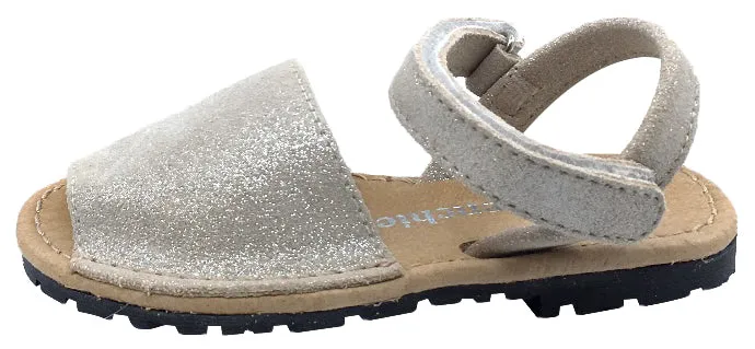 ChildrenChic Girl's Menorquina Sandals, Beige Shimmer