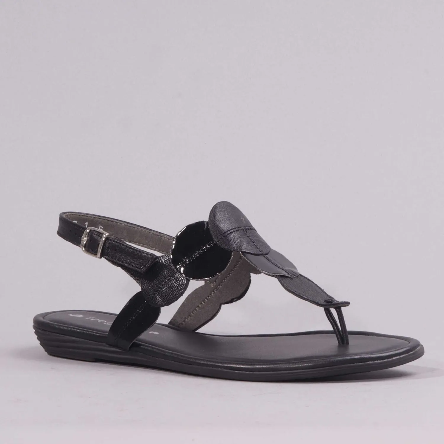 Circle-strap Sandal in Black - 12444