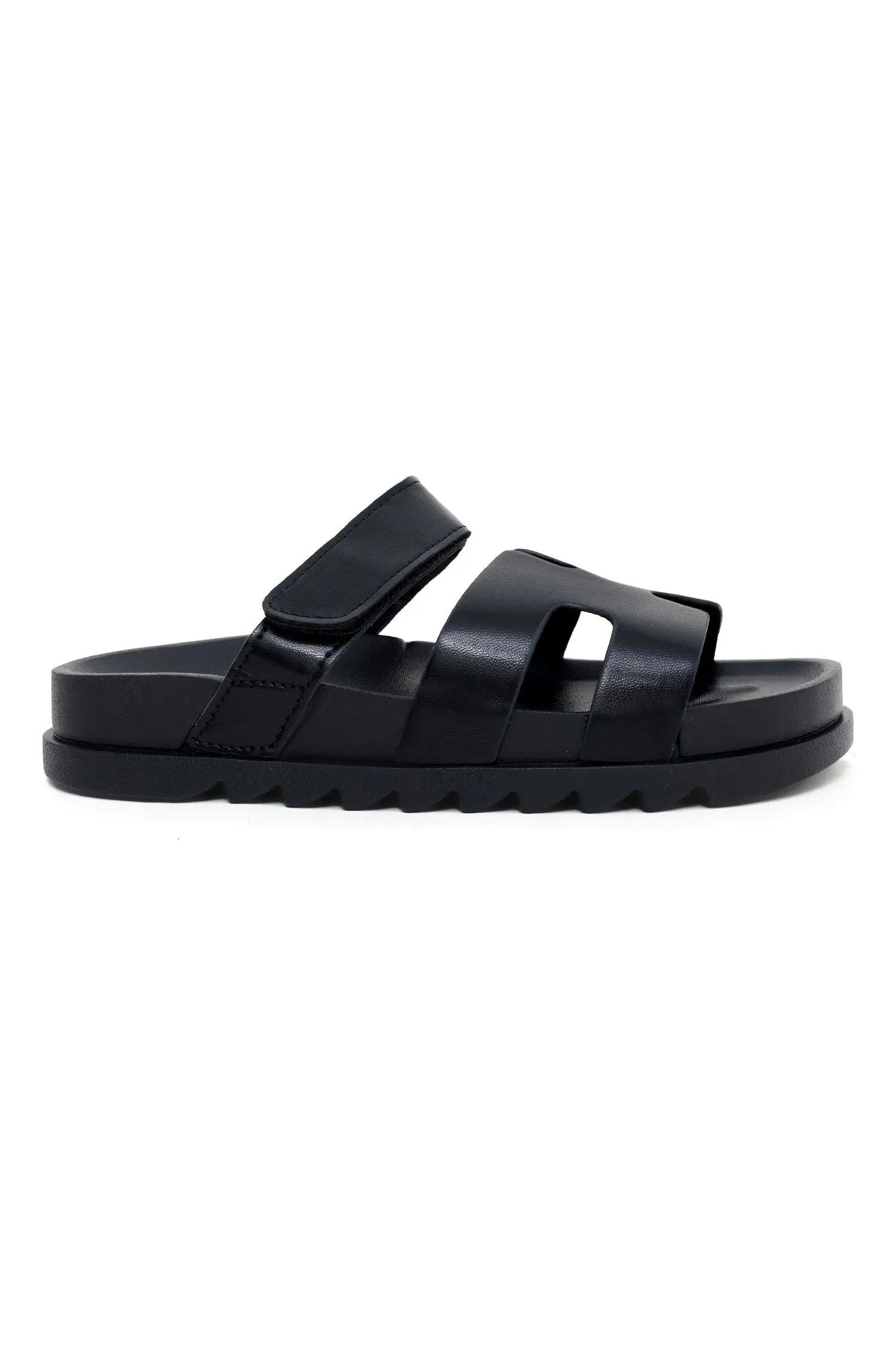 COMFORT STRAP SLIDES-BLACK