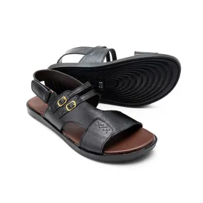 Double Buckle Men Leather Sandals