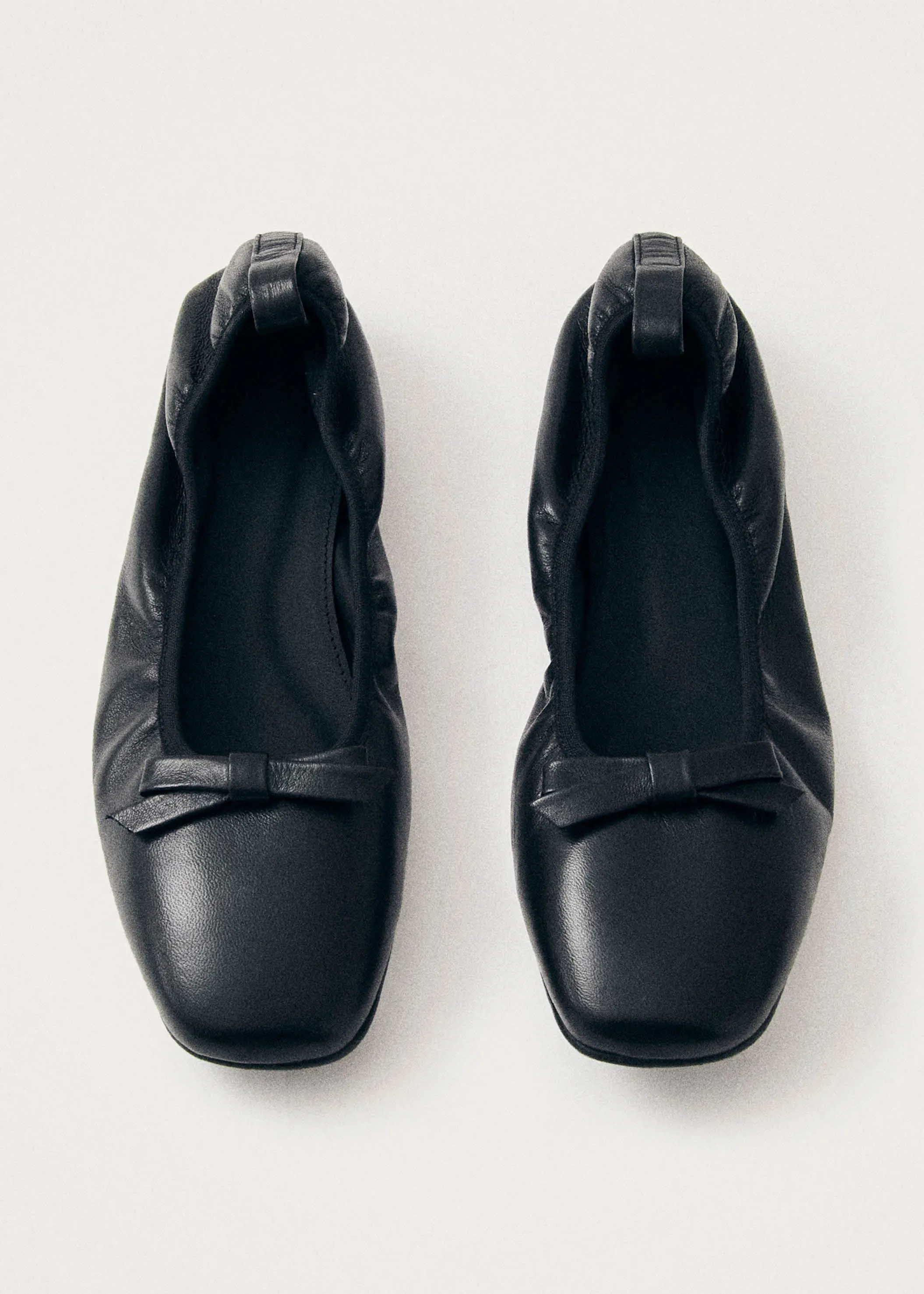 Freya Black Leather Ballet Flats