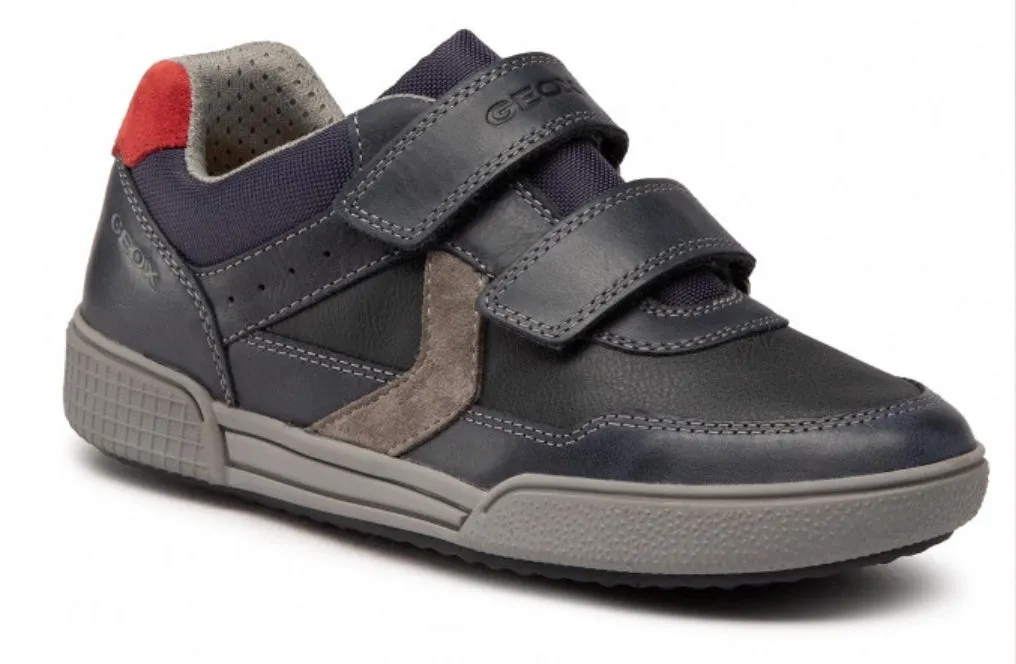 Geox Arzach Brown Navy Leather Sneakers