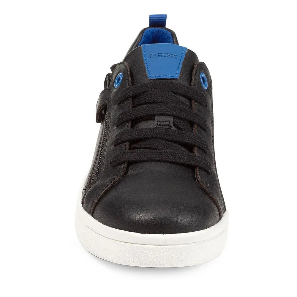 Geox DJrock Black Leather Sneakers