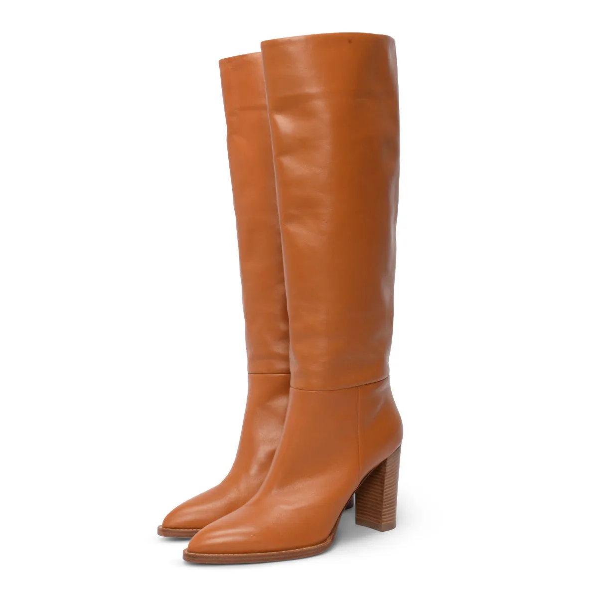 Gianvito Rossi Tan Calfskin Kerolyn Boots 41