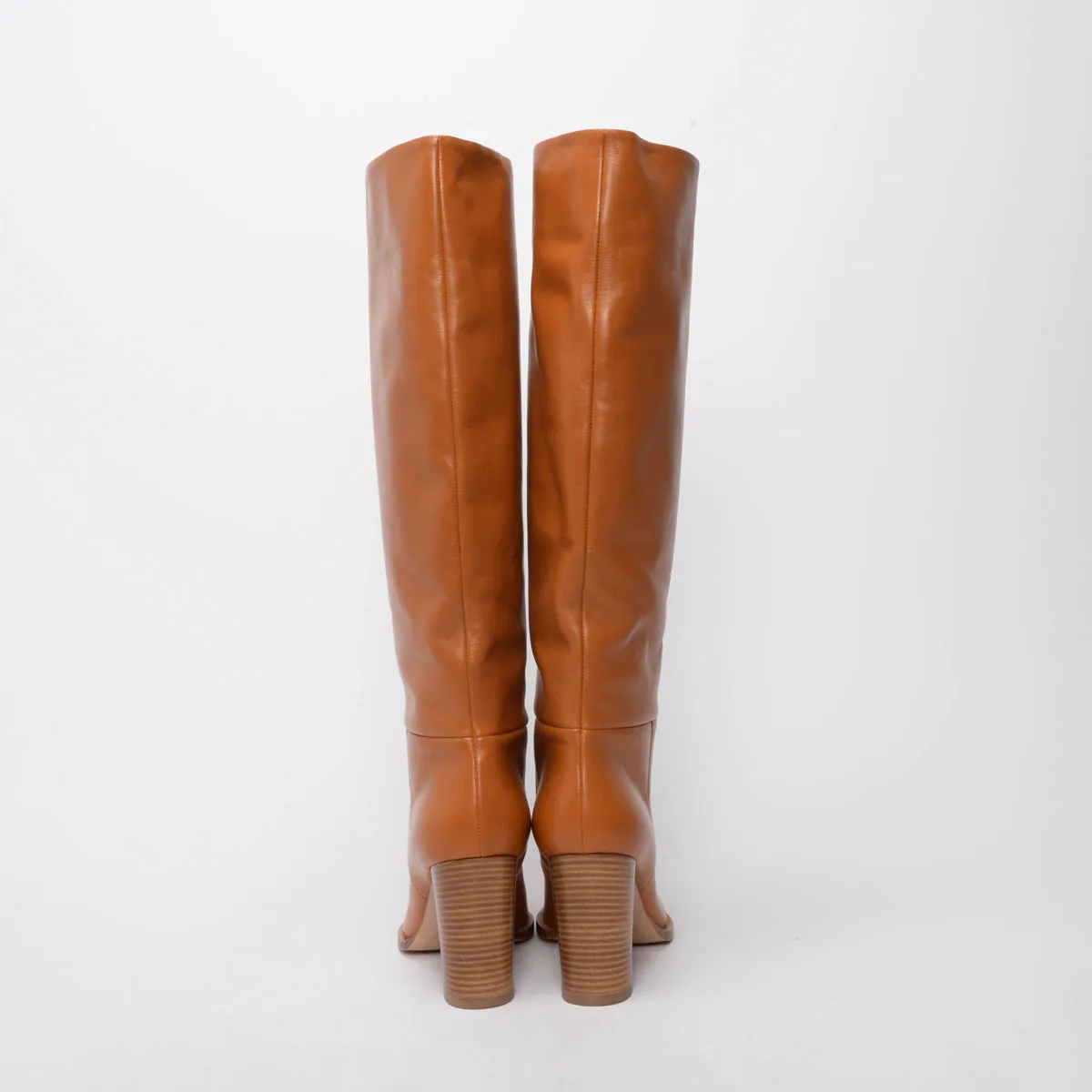 Gianvito Rossi Tan Calfskin Kerolyn Boots 41