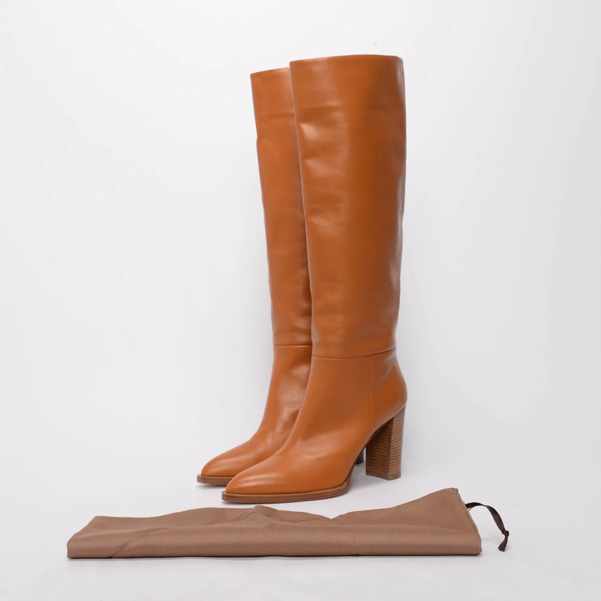 Gianvito Rossi Tan Calfskin Kerolyn Boots 41