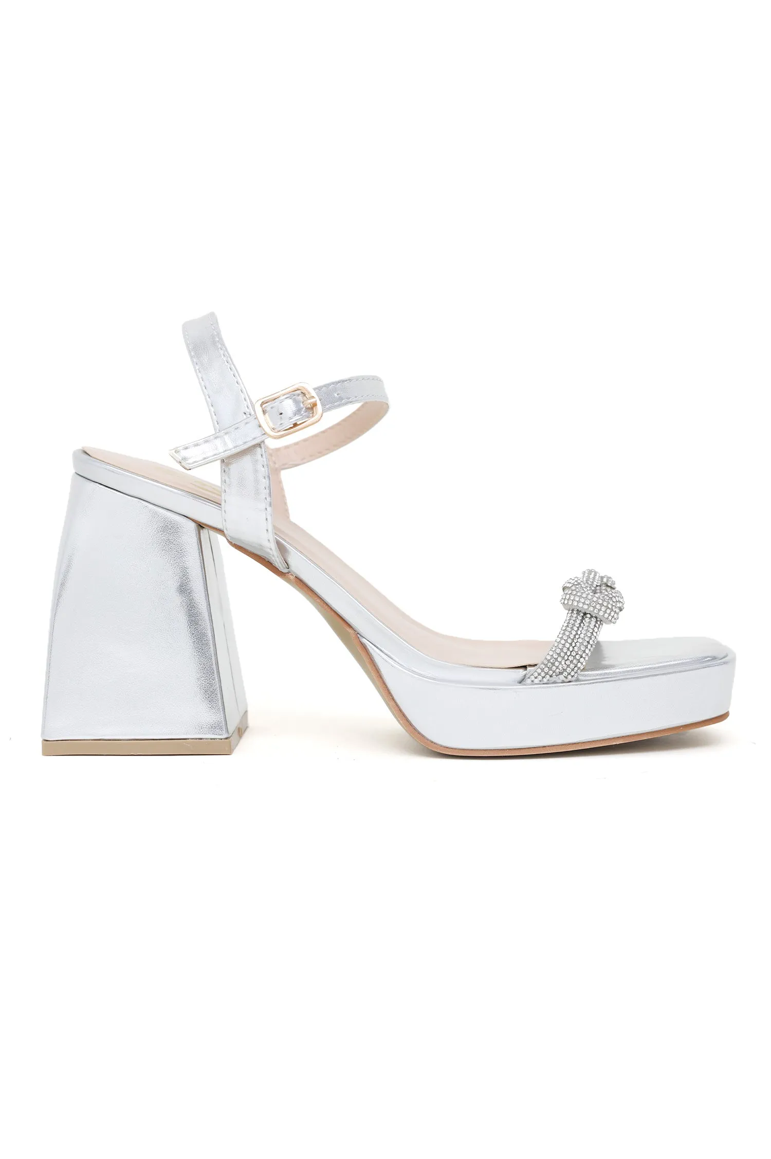 GLITZY BLOCK HEELS-SILVER