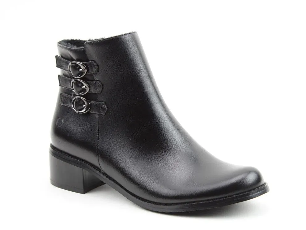 Heavenly Feet Vegan friendly Lauren Boot-BLACK