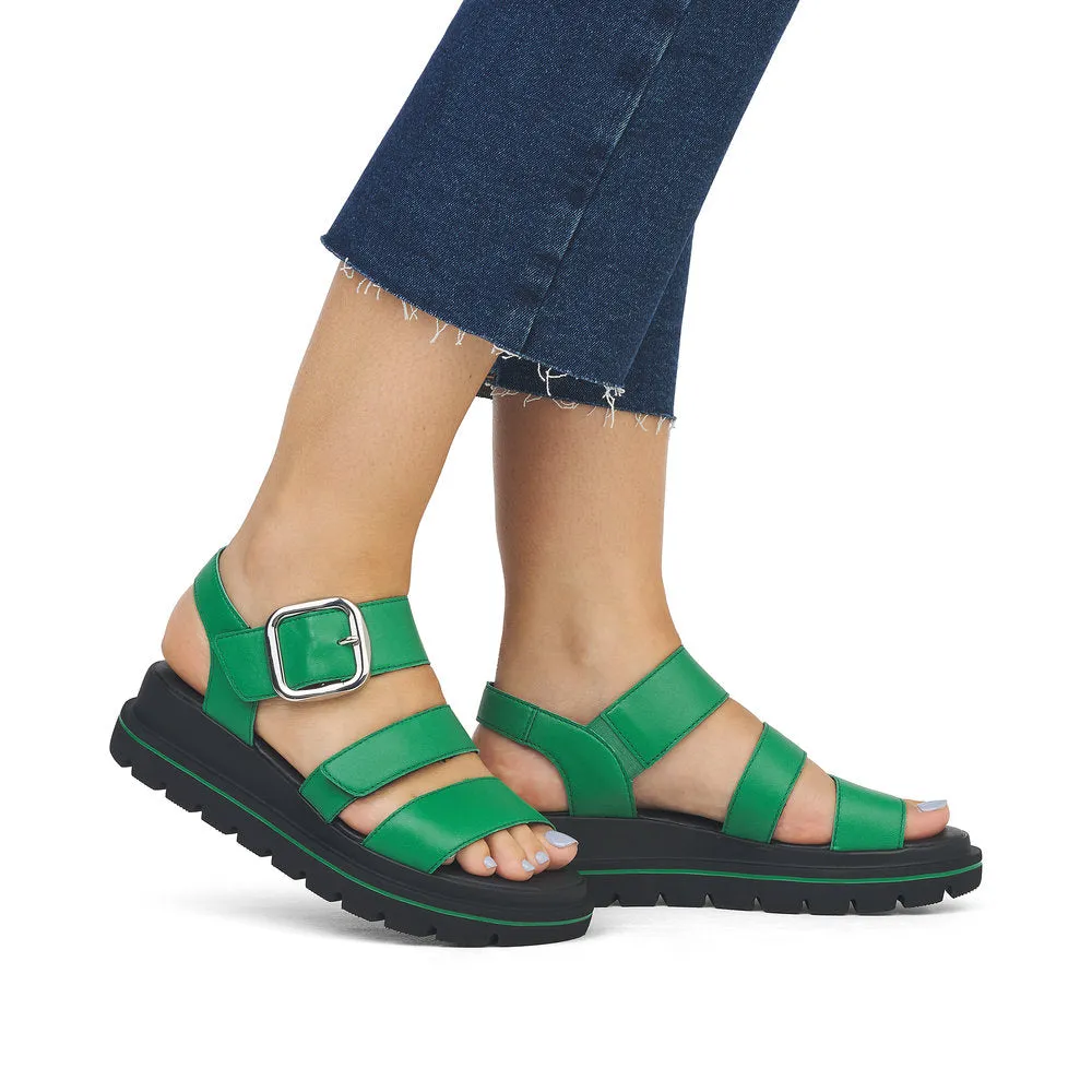 Ladies Evolution By Rieker Sandals Green Chunky Platform W1650-52 sale