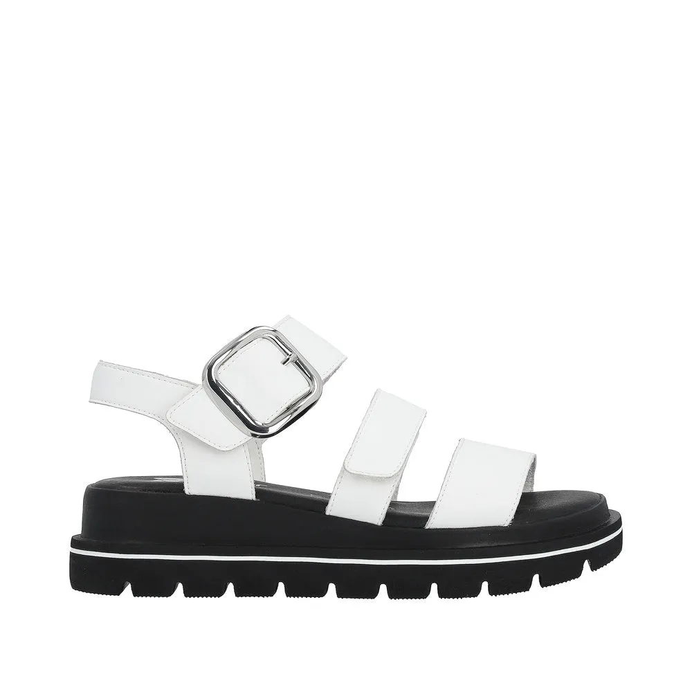 Ladies Evolution By Rieker Sandals White Chunky Platform W1650-80 sale