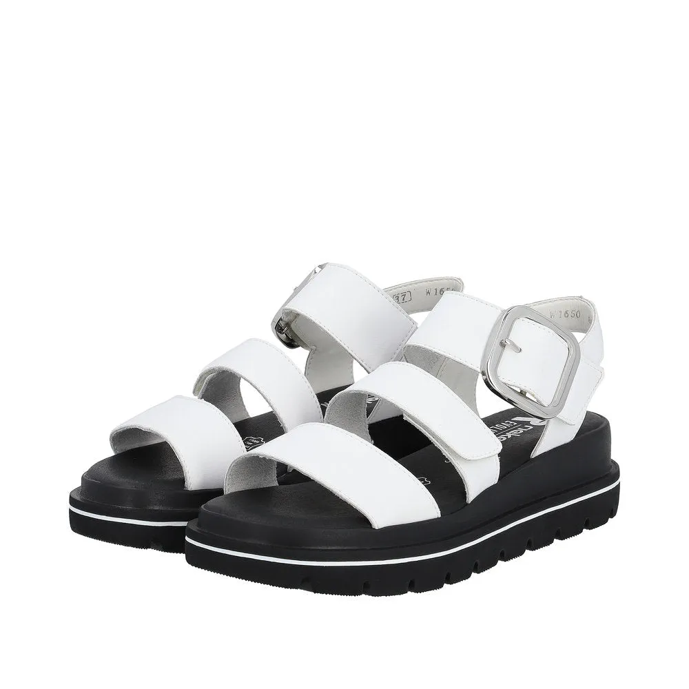 Ladies Evolution By Rieker Sandals White Chunky Platform W1650-80 sale