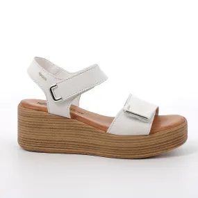 Ladies IGI & Co Sandal White Leather Strap Wedge Heel 5687311 sale