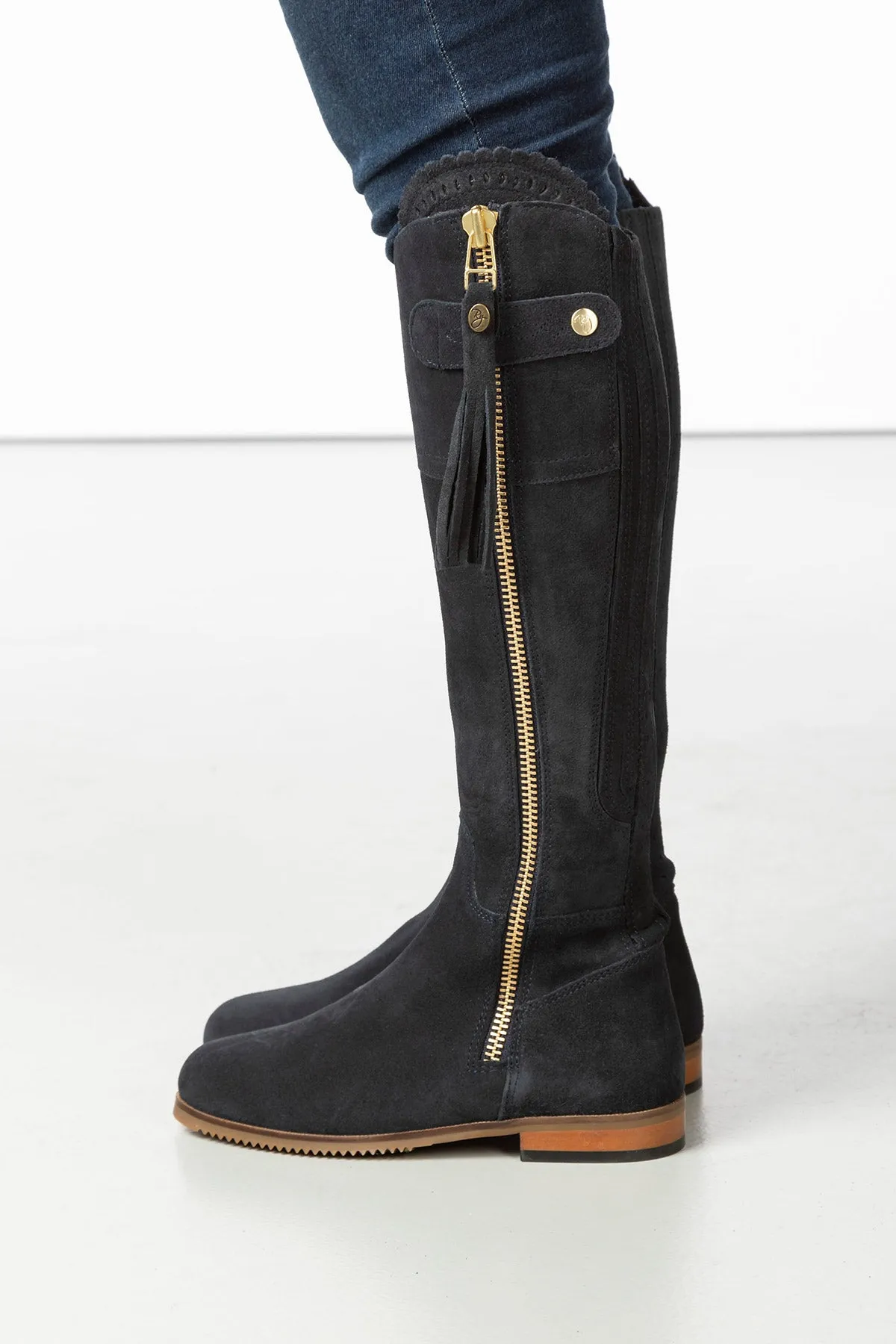 Ladies Tall Suede Country Boots - Helmsley