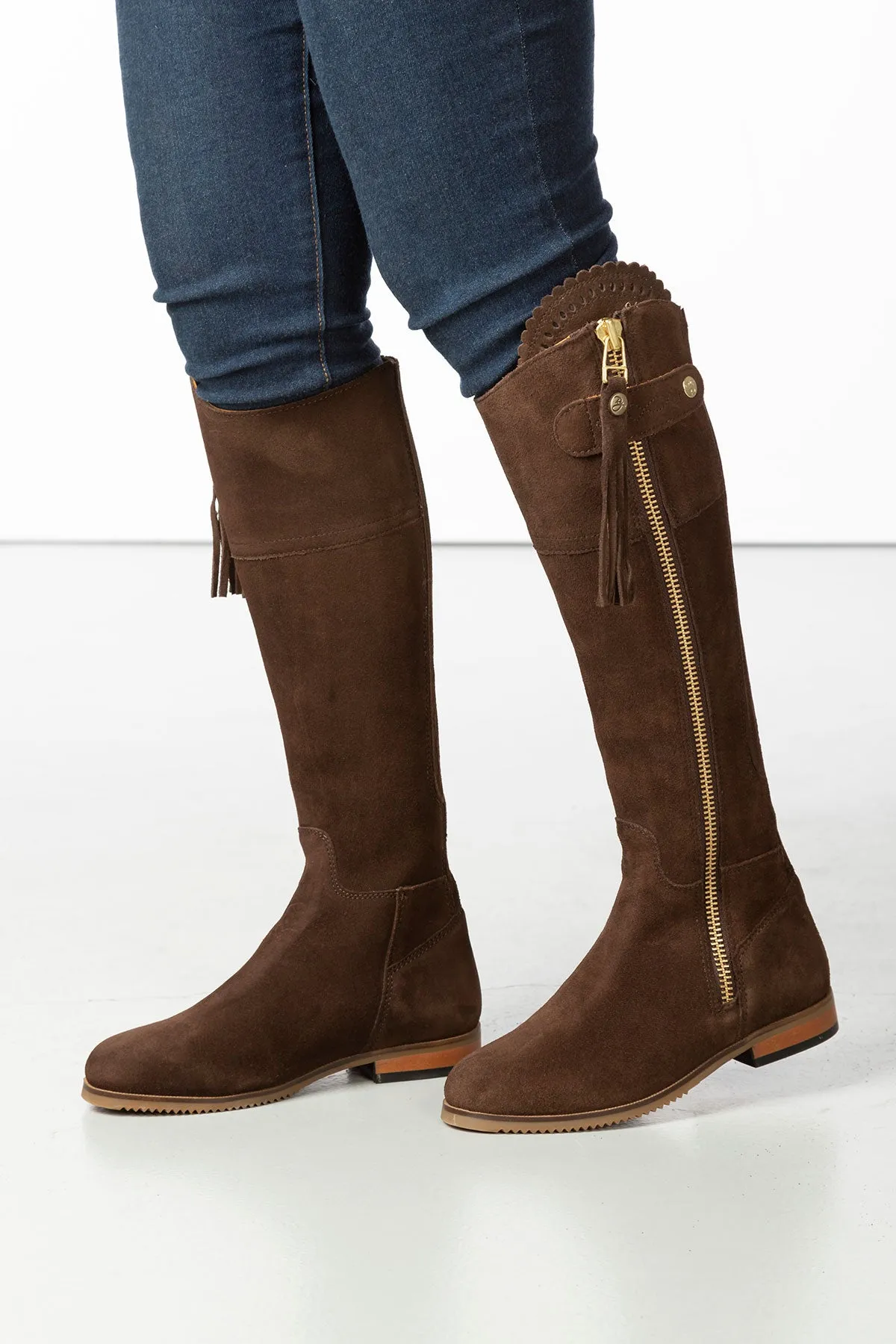 Ladies Tall Suede Country Boots - Helmsley