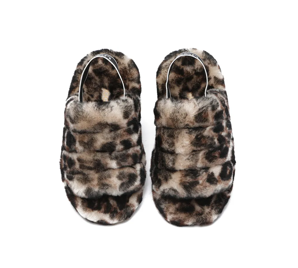 Leopard Print Fluffy Women Slides Pamela