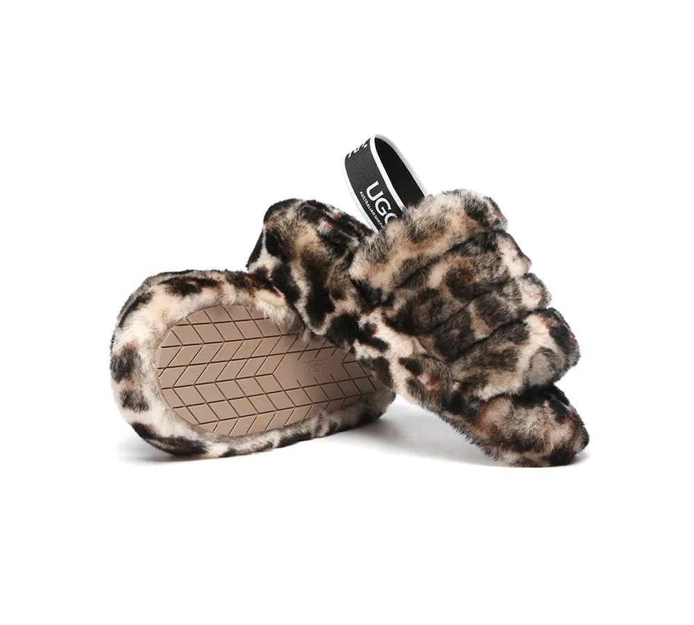 Leopard Print Fluffy Women Slides Pamela