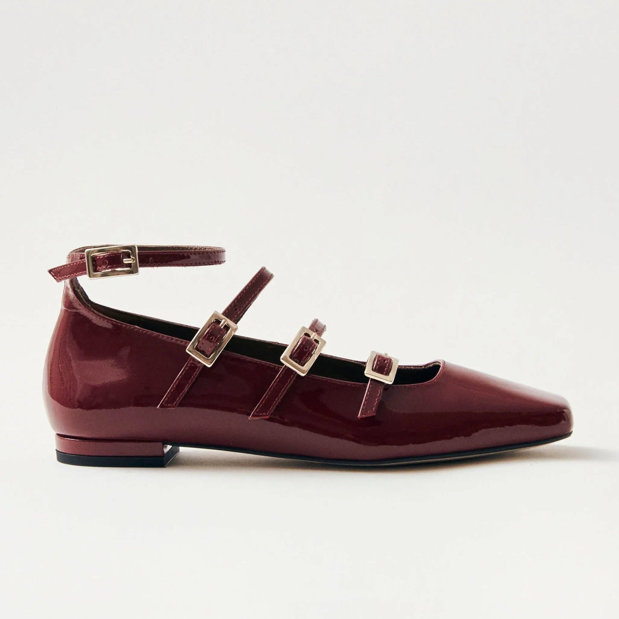 Luke Onix Wine Burgundy Leather Ballet Flats