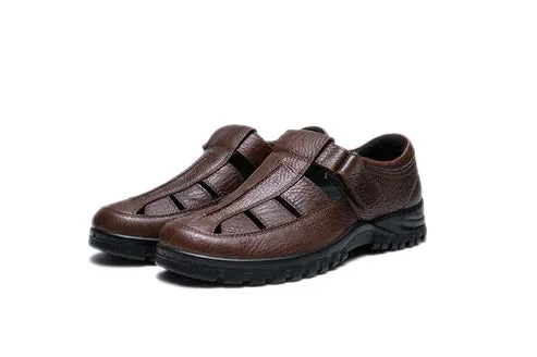 Mens Closed Sandals Leather Brown Cognac G-Comfort A-9419C sale