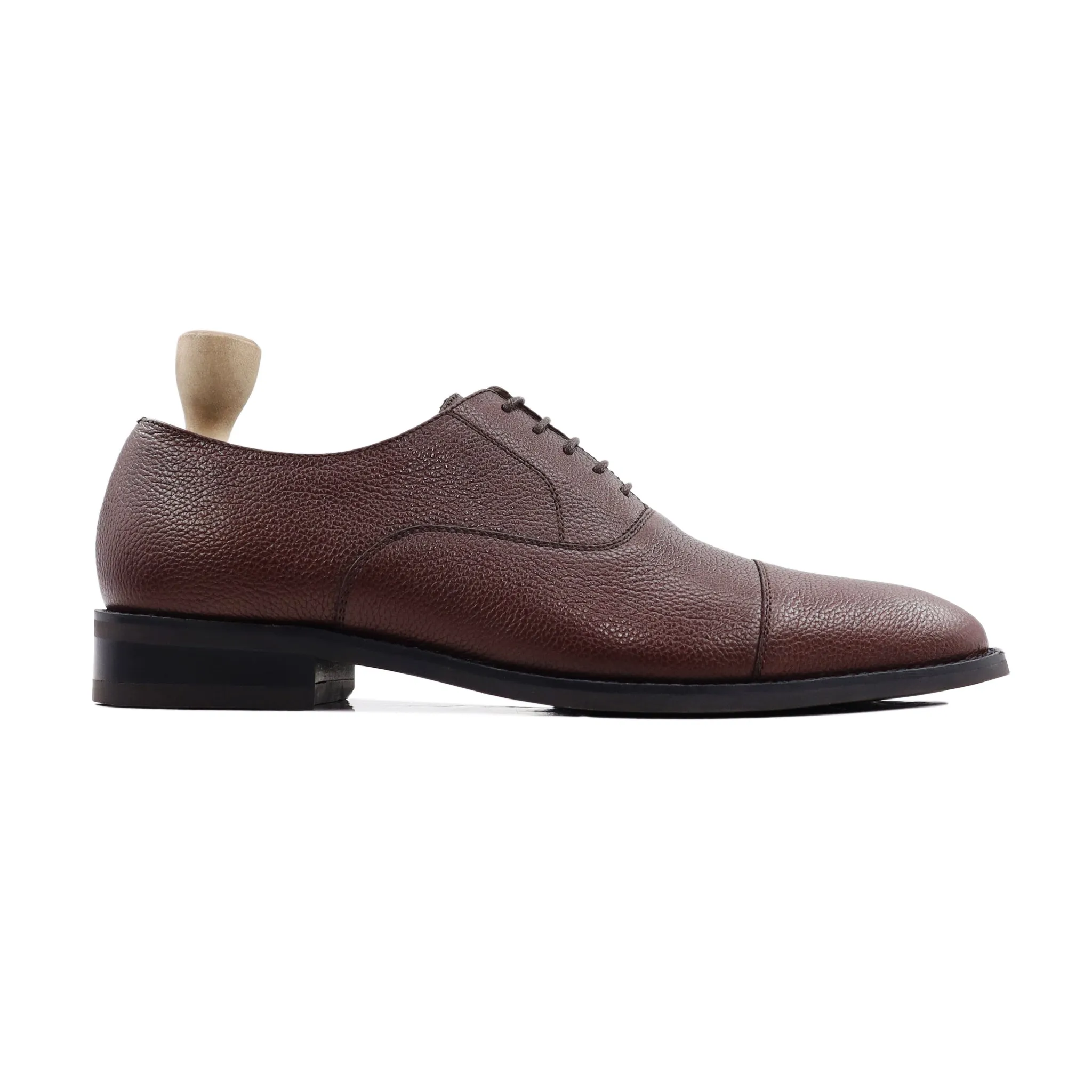 Plock - Men's Oxblood Pebble Grain Oxford Shoe