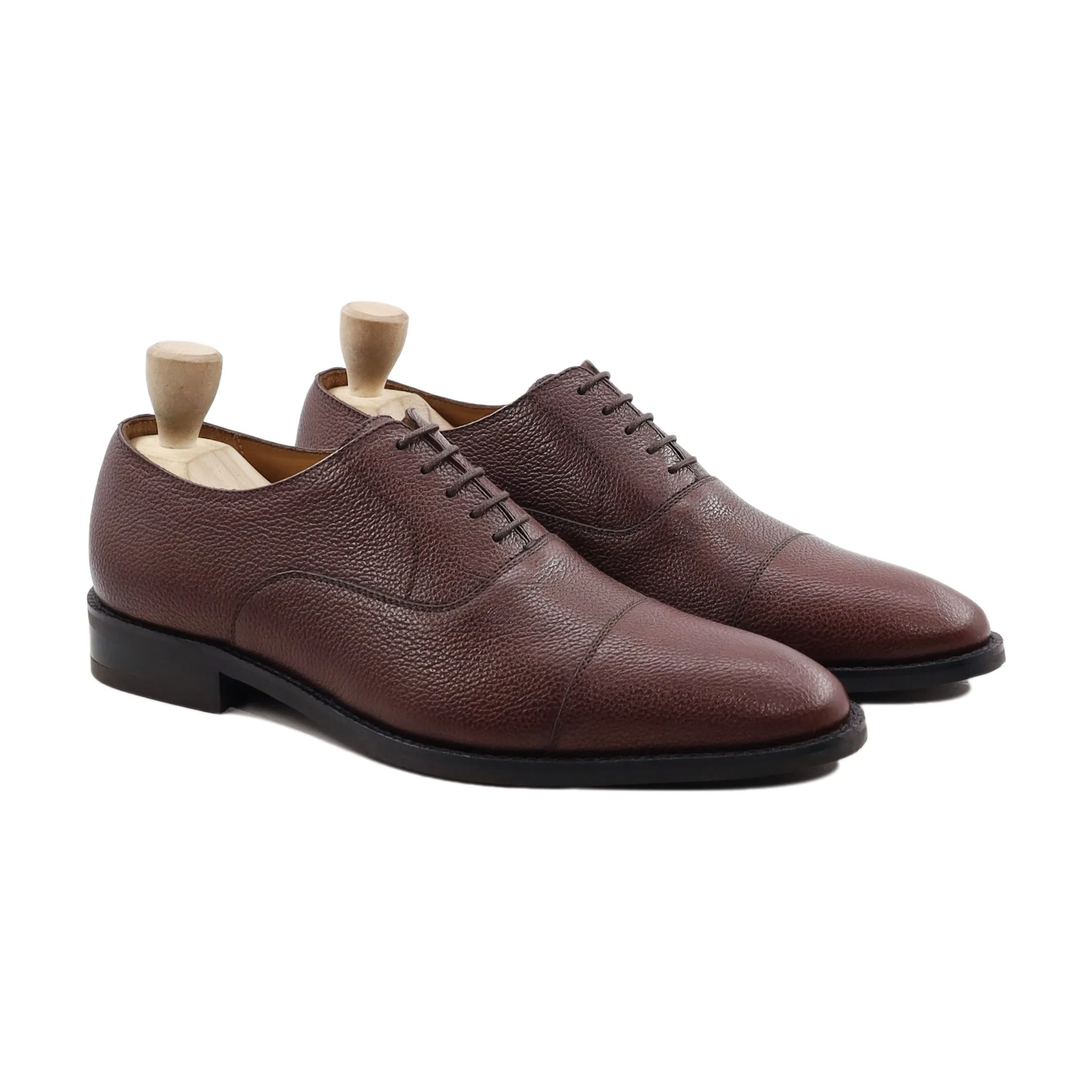 Plock - Men's Oxblood Pebble Grain Oxford Shoe