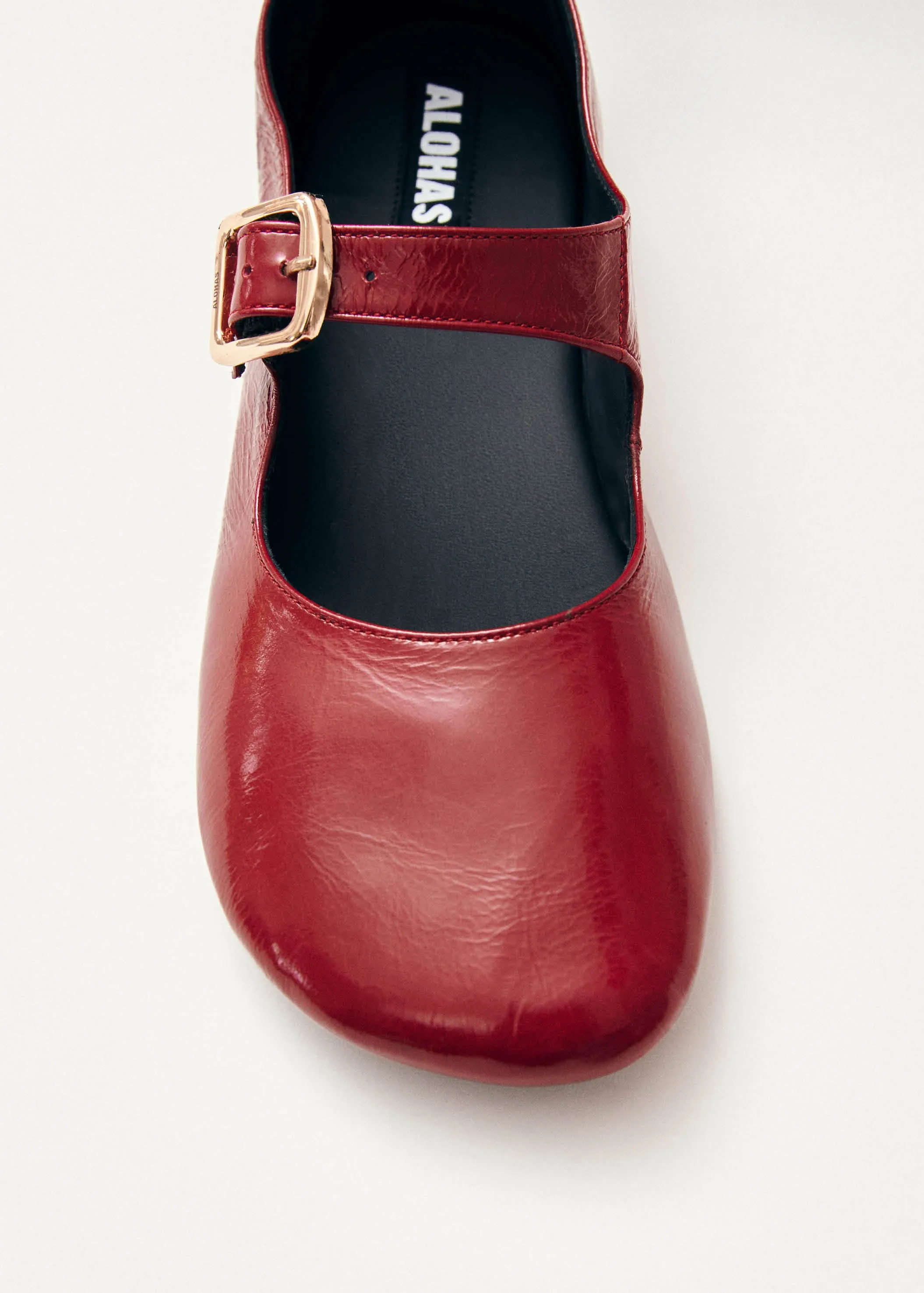 Samoa Onix Red Leather Ballet Flats