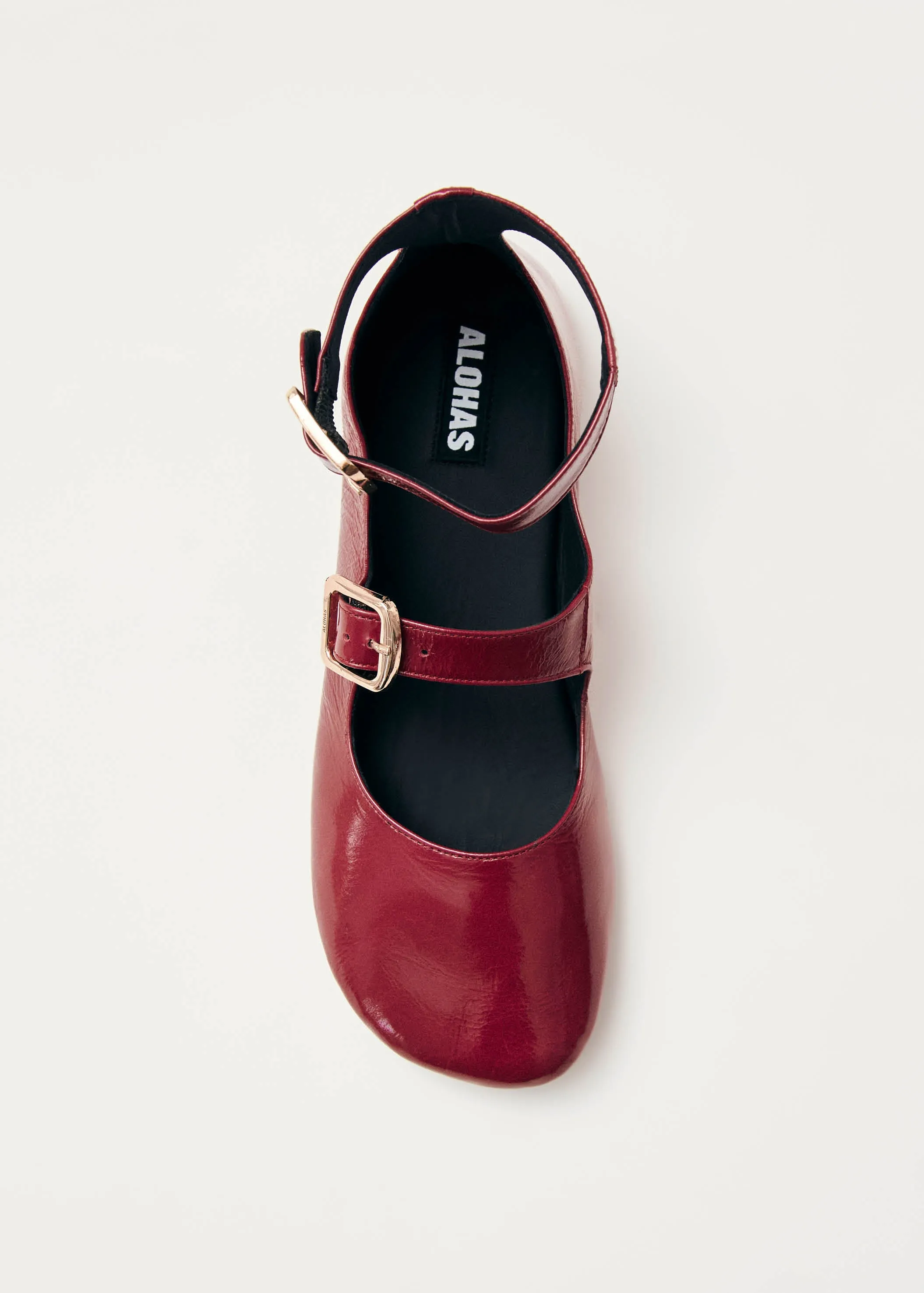 Samoa Onix Red Leather Ballet Flats