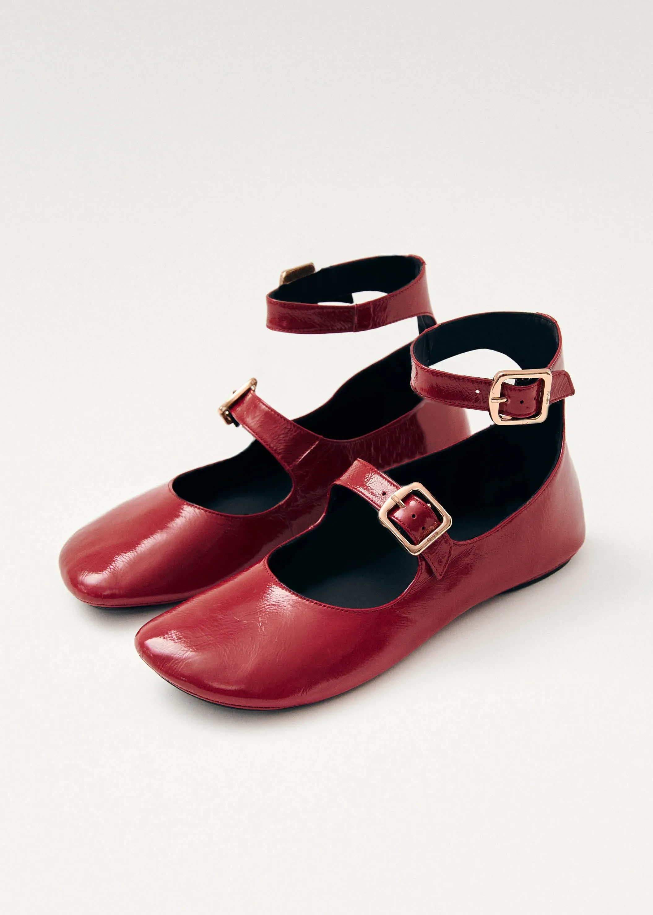 Samoa Onix Red Leather Ballet Flats