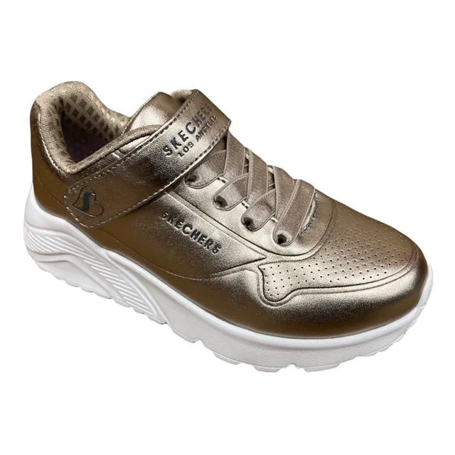 Skechers Uno Lite Chrome Steps girls' sneakers 310453L/PEW pewter gray